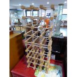 2 wooden and metal wine racks