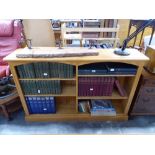 Modern light oak open fronted bookcase