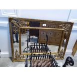 +VAT Large ornately gilt framed and bevelled wall mirror