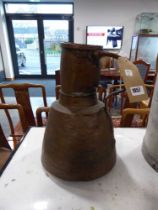 (6) Beaten copper single handled jug