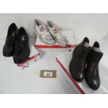 +VAT 3 pairs of Rieker shoes to include black slip on shoes sizes 42, Multi boots sizes 38 signs