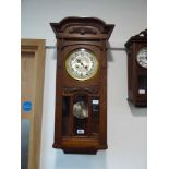 Dark oak cased wall clock