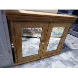 (7) Pine hanging mirrored door medicine cabinet