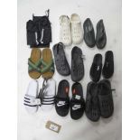 +VAT 9 pairs of sandals in various styles and sizes to include Adidas, Nike etc