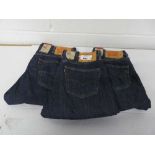 +VAT 3 pairs of Levi Strauss dark blue denim jeans, sizes W40 L32, W36 L32 and W34 L30