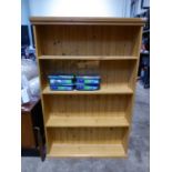 Modern pine open fronted bookcase