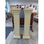 Pair of faux marble columns