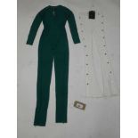 +VAT Maniere De Voir knitted contour jumpsuit in green together with distressed button knitted