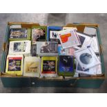 Crate of CD's, 8 track cassettes