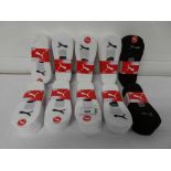 +VAT Bag containing 10 multi packs of Puma sport socks in white and black in mixed sizes