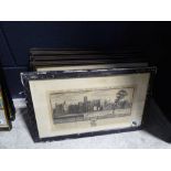 Collection of 9 various framed and glazed scenes and maps of Northampton and Northants including