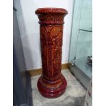 Red glazed period ceramic jardiniere stand