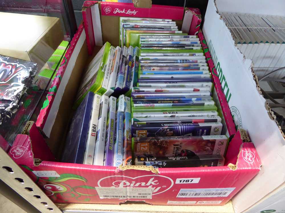 Collection of video games for Nintendo Wii and Xbox360