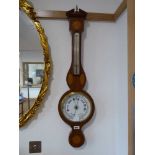 Edwardian inlaid mahogany cased barometer