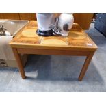 Mid century teak tile top coffee table