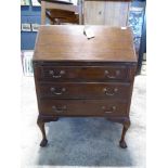 Dark oak writing bureau with 3 drawers