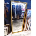Large rectangular gilt framed wall mirror