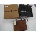 +VAT Gianni Conti large handbag in tan with dust bag and box