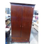 Stag mahogany effect wardrobe with single draw to base