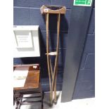 Pair of wooden crutches