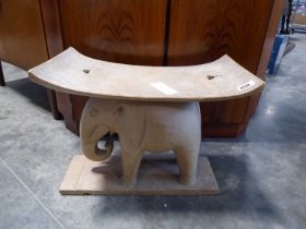Carved wooden elephant stool