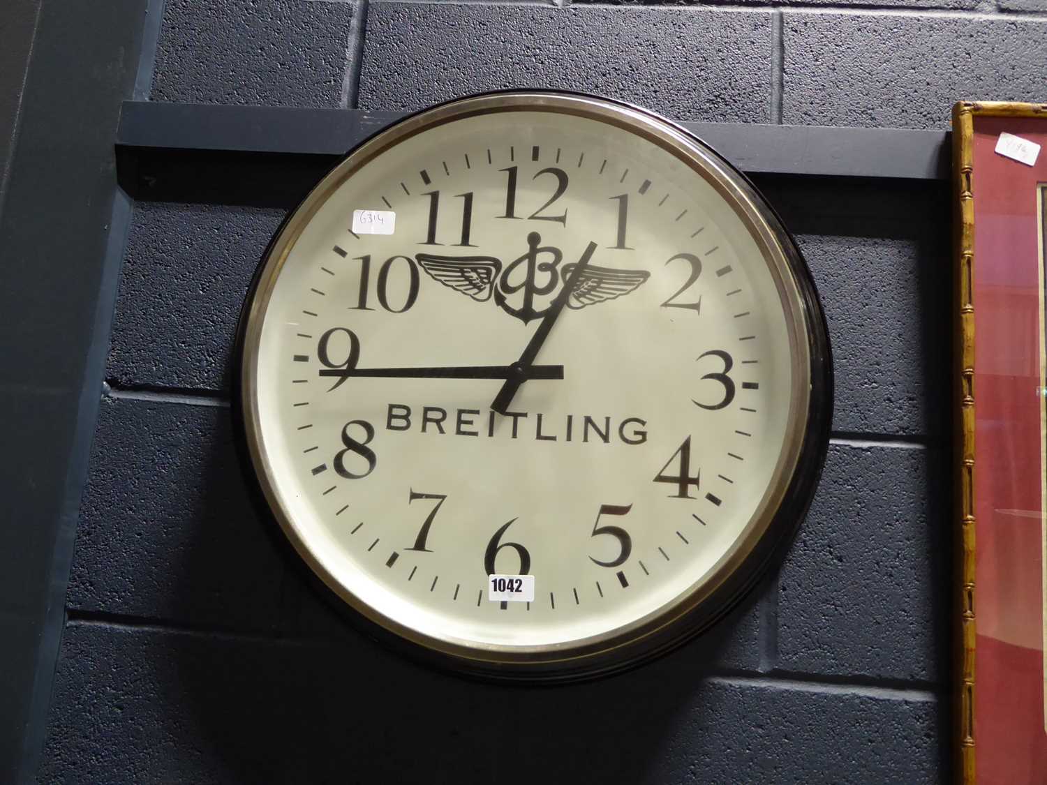 Modern reproduction Breitling branded wall clock
