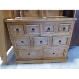Modern pine multi drawer chest