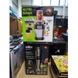 +VAT Nutri Ninja food blender boxed, together with a Braun multi quick 9 hand blender in box