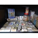 Cage containing a large qty of cigarette cards, neatly sorted into sets