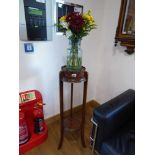 Inlaid mahogany 2 tier plant stand