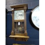 Dark oak New Haven Clock Company wall clock