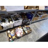 2 bays of ceramics and glass ware