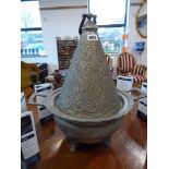 White metal lidded tagine