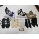 +VAT 8 Pair of heels in various styles and sizes to include Stradivarius, Mango, Linzi, etc