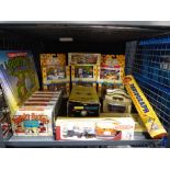 Cage containing Noddy, Beano, Dandy boxed vehicles, together with further Diecast and a View