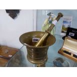 Brass pestle and mortar