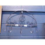 Wrought metal pot rack