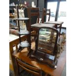 Victorian mahogany toilet mirror and 3 tier folding plant stand