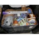 +VAT Pallet containing assorted goods, including lights, washable markers, Christmas crackers,