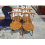 Set of 4 wooden penny chairs by Ibex