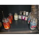 +VAT Seven various Yankee Candles and a further part candle set