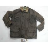 +VAT Barbour Steve McQueen collection wax jacket in brown size large (signs of wear)