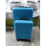 +VAT Pair of American Tourister suitcases in blue
