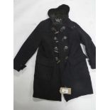 +VAT Barbour the original barbour tartan wool cashmere duffle coat in black size medium (signs of