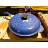 Le Creuset cooking pan in blue