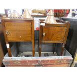 2 mahogany single door pot cupboards