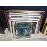 8 various framed prints of famous art works