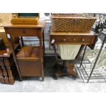 Edwardian mahogany single drawer work table
