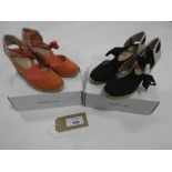 +VAT 2 Boxed pairs of Aldo shoes to include black canvas wedges size 6 and orange suede wedges