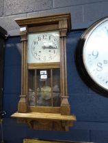 Dark oak New Haven Clock Company wall clock